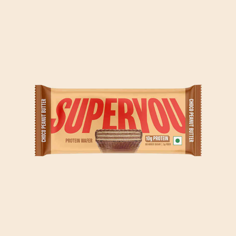 SuperYou 10g Protein Wafer Bar - Choco Peanut Butter (Made with Atta & Jowar. No Added Sugar.)