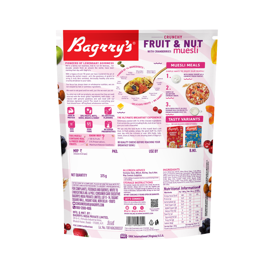 Bagrry's Crunchy Fruit & Nut Muesli