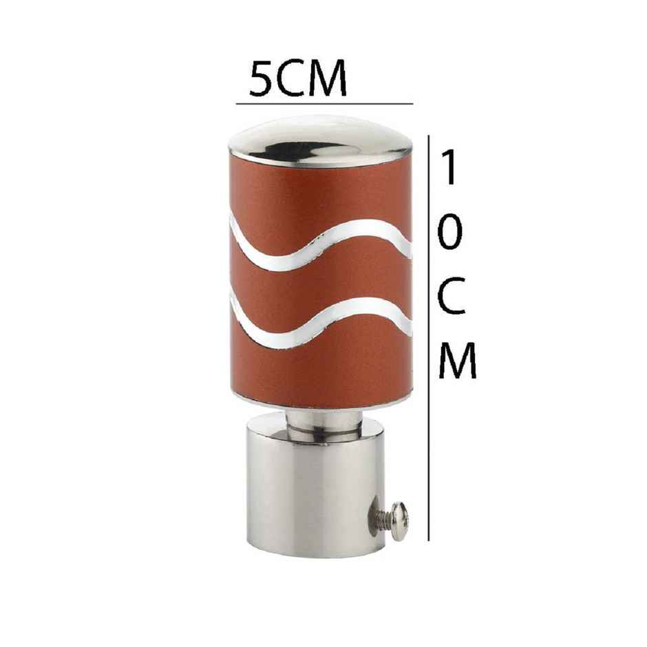 Gloxy Stainless Steel Curtain Brackets with Support & Fittings | Red 3 Pair Set