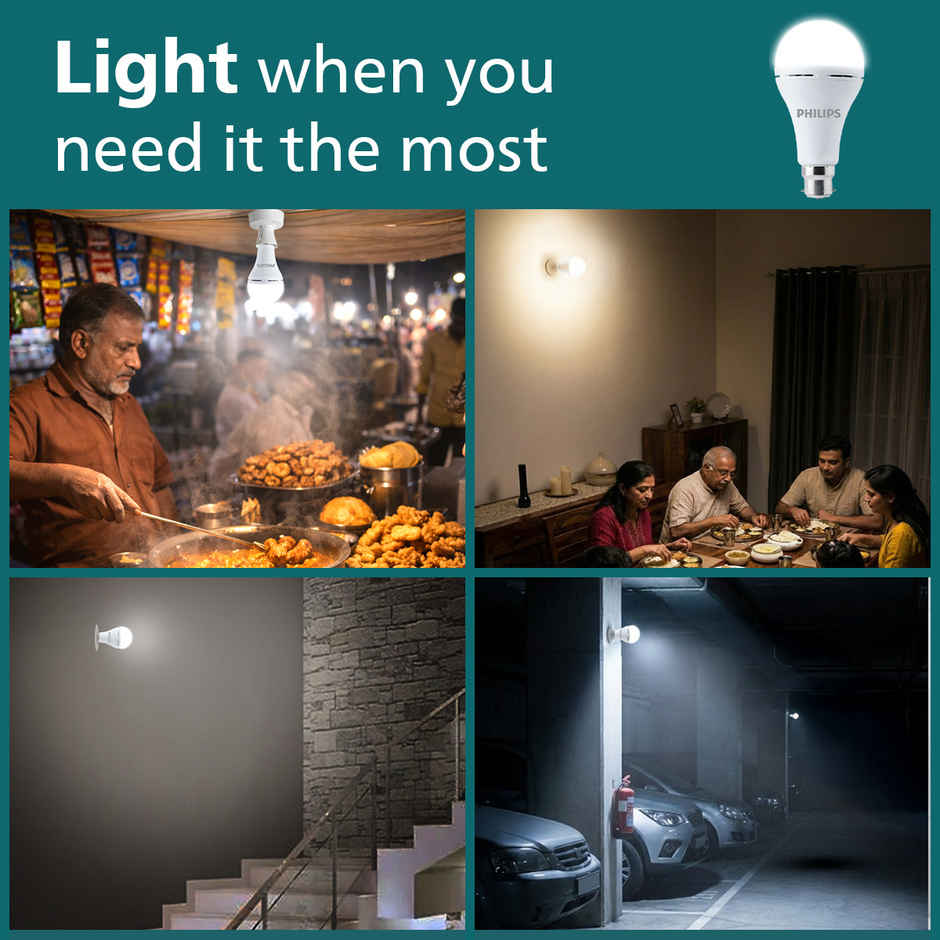 Philips Emergency LED Bulb | 13 W | Cool White | B22 | 3 Hrs