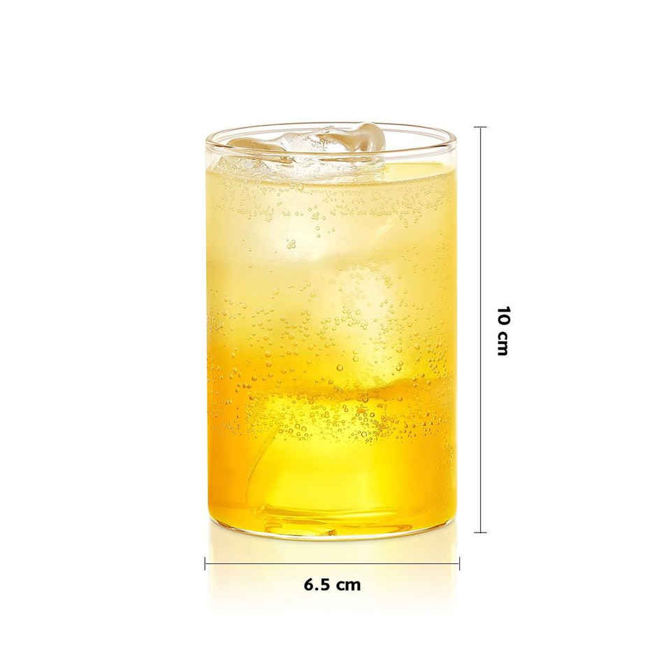 Borosil Vision Transparent Drinking Glass Set | 295 ml Borosilicate Glass Tumblers