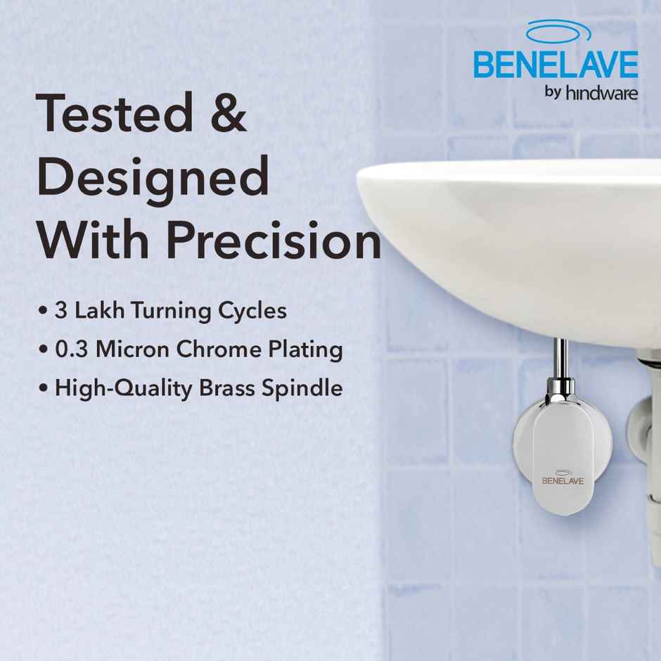 Benelave By Hindware Volga Brass Angle Valve | Brass With Chrome Finish