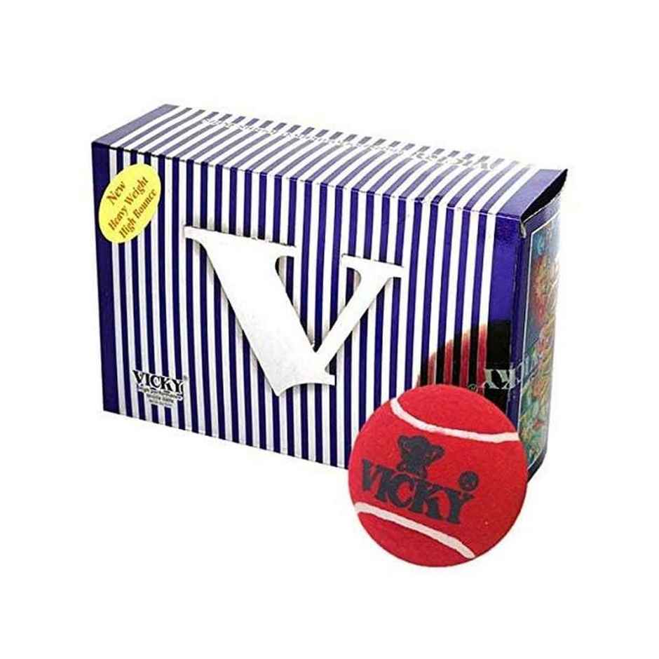 Vicky Heavy Weight Rubber Cricket Ball - Durable & Reliable (pack of 6)