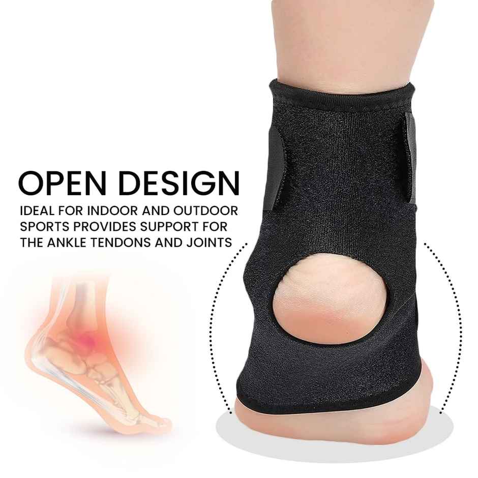 Mayor Adjustable Ankle Brace Foot Pain Relief Compression Bandage For Men & Women (Black)