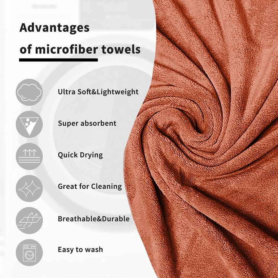 Sassoon Microfiber Medium Bath Towel | Rust | 60 x 120 cm