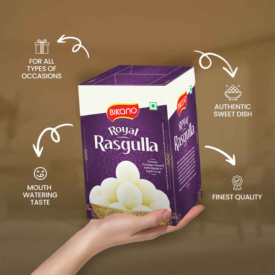 Bikano Royal Rasgulla | Soft & Spongy Bengali Sweet | Made with Premium Ingredients