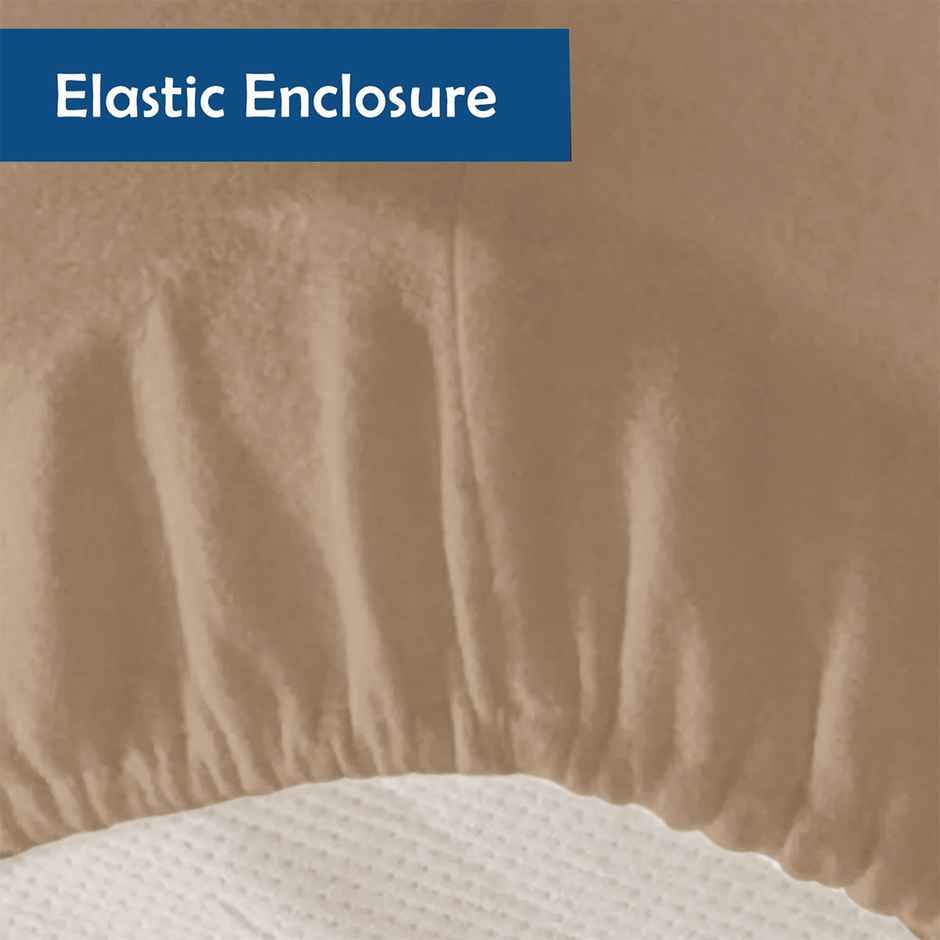 Sassoon Double Size Bed Mattress Protector | 6 x 6 Feet | Beige