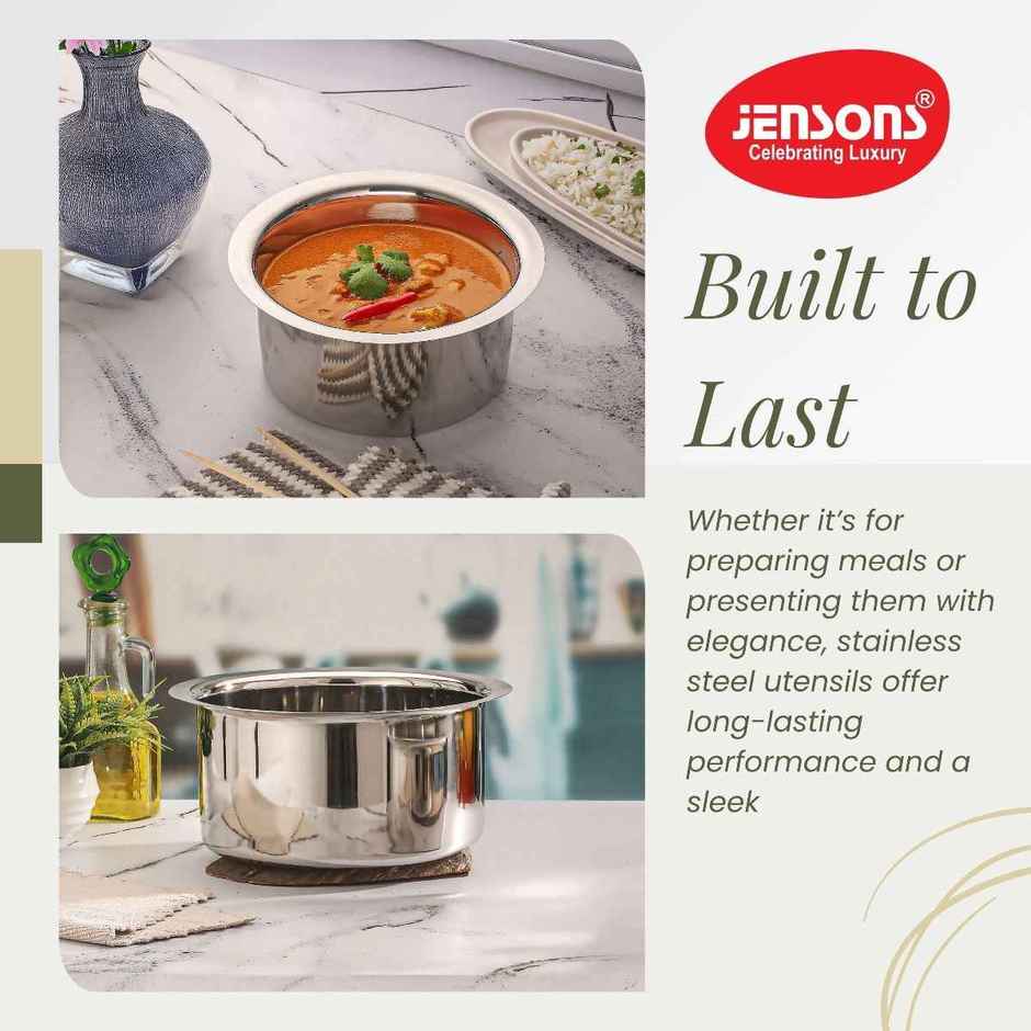 Jensons Stainless Steel Flat Bottom Tope 12 In Induction Compatible