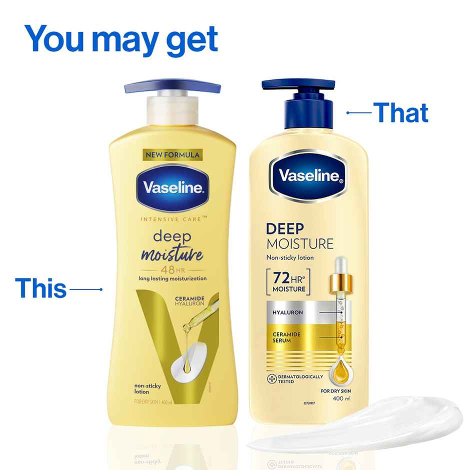 Vaseline Deep Moisture Body Lotion With Ceramide Hyaluron | 10X More Moisture| For Dry Skin