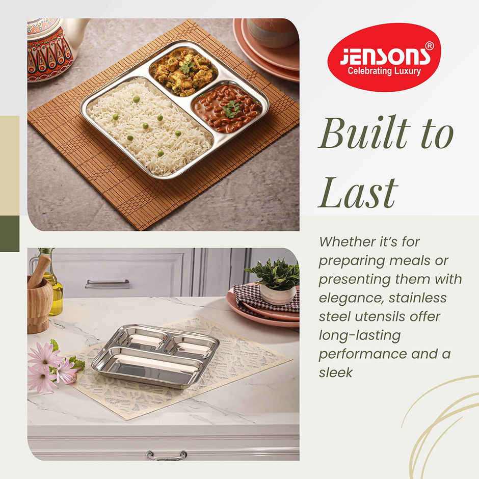 Jensons Stainless Steel Pao Bhaji Plate