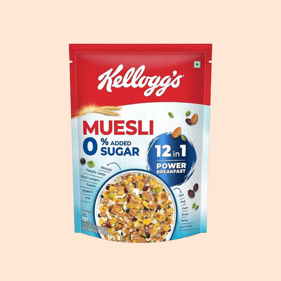 Kellogg's Muesli 0% Added Sugar | 12 In 1 Power Breakfast |High Protein