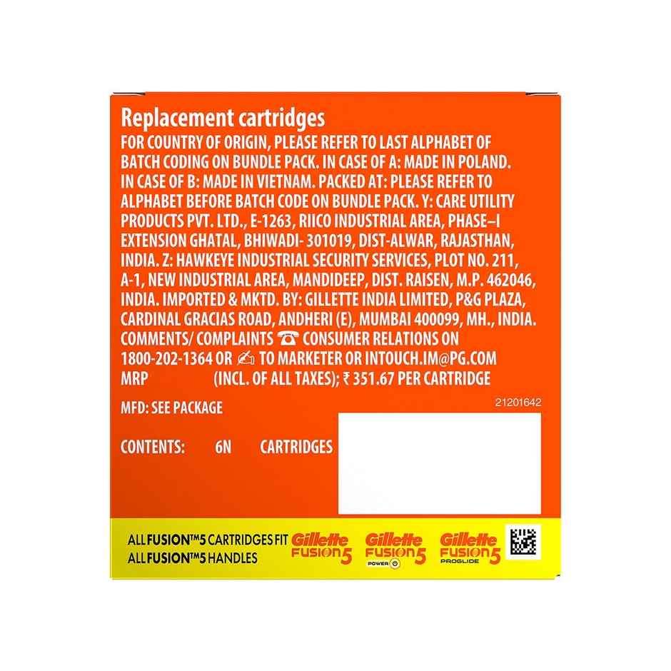 Gillette Fusion Proglide Blades For Men - 6 Count