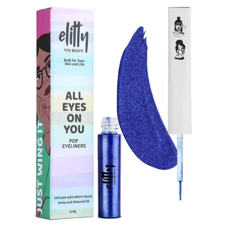 Elitty Blue Metallic Waterproof Liquid Eyeliner (Heaven'S Calling)