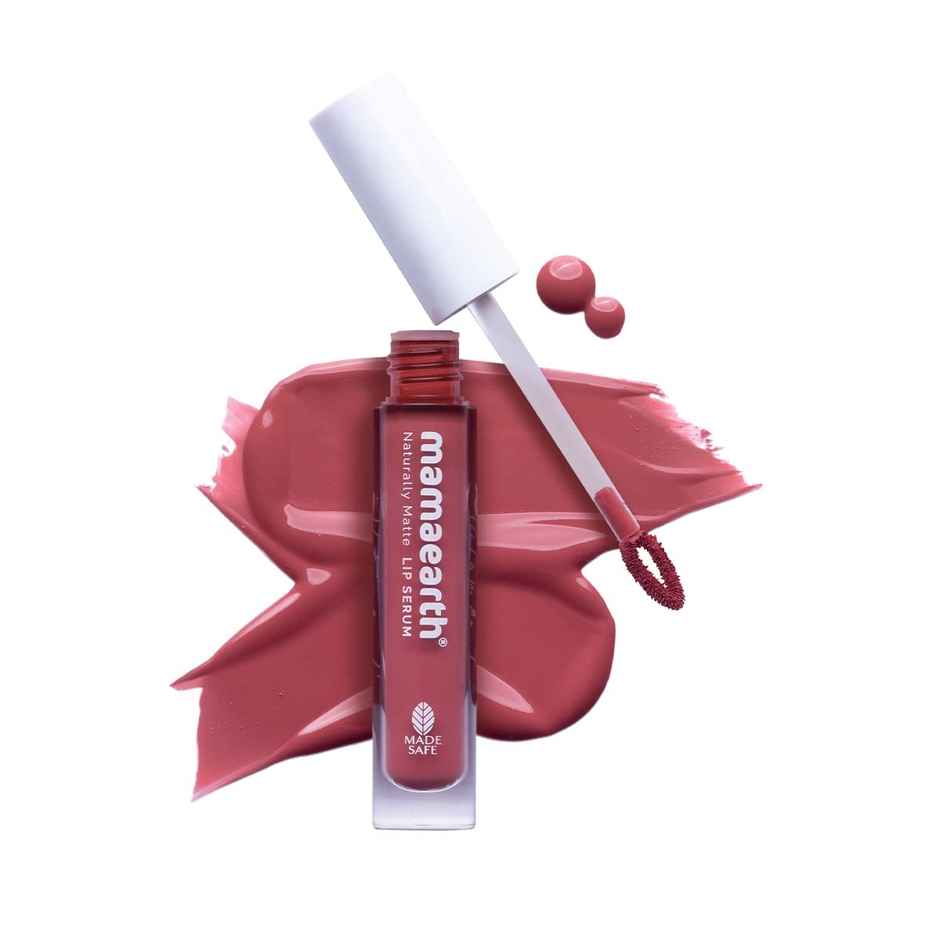 Mamaearth Naturally Matte Liquid Lipstick - Rosy Nude | Silicone Free