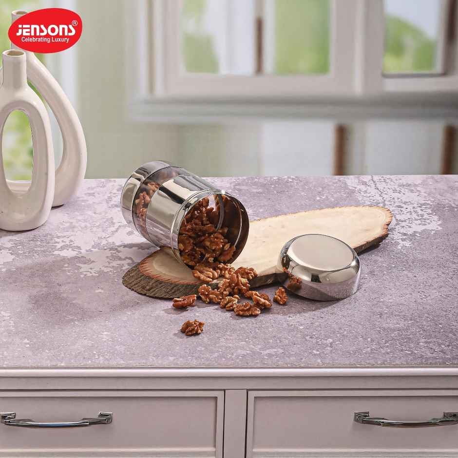 Jensons Stainless Steel Capsule Window Canister 12 cm