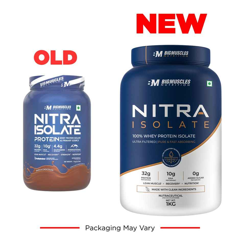 Big Muscles Nutrition Nitra Isolate with ProHydrolase Enzyme for Faster Absorption Dutch Chocolate