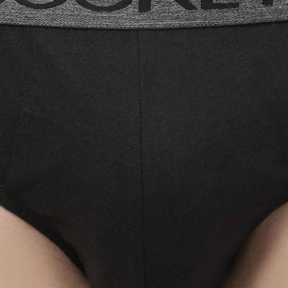 Jockey 8037 Men's Super Combed Cotton Underwear Solid Brief|Ultrasoft Waistband|PO2 | Black-S
