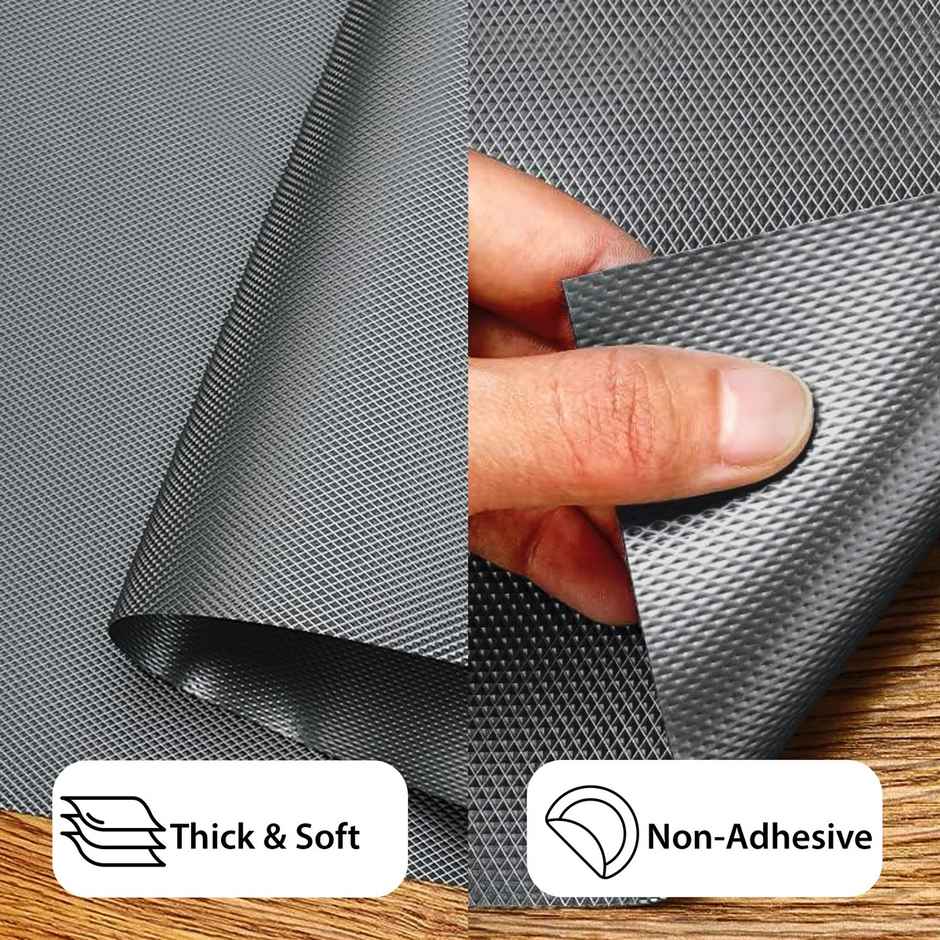 Story@home EVA Anti Slip Mat Diamond Shelf Liner Roll 3 Mtr 300 cm x 45 cm Titanium Dark Grey
