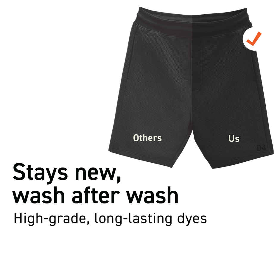 DaMENSCH Men's Workout Textured Shorts | Black - M