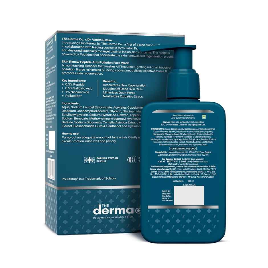 The Derma Co X Dr. V Skin Renew Peptide Anti-Pollution Face wash