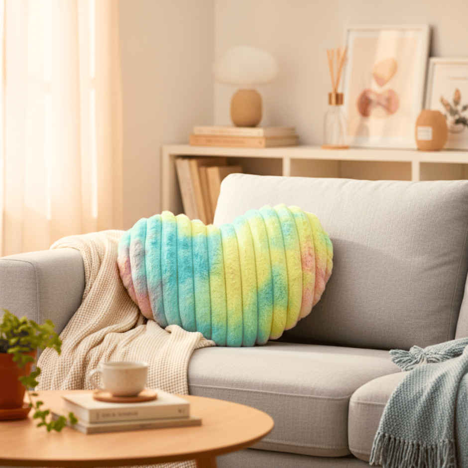 Toytales Line Rainbow Heart | Plush Colorful Heart Soft Toy | Birthday Gift 25 cm