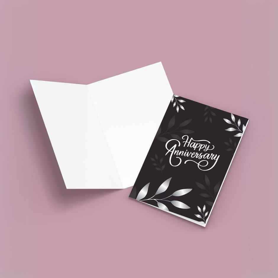 Mad Over Print Black Anniversary Card
