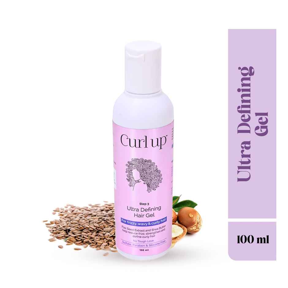 Curl Up Ultra Defining Curly Hair Gel | Strong Hold Flaxseed For Wavy & Curly Hair