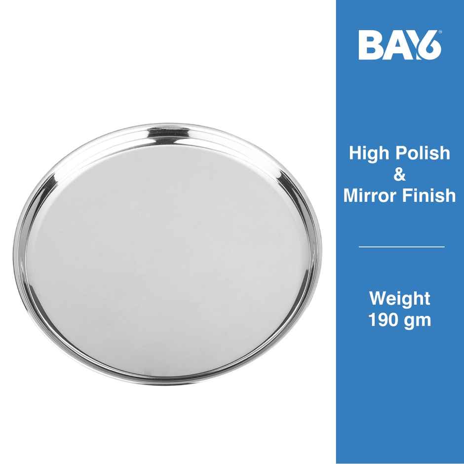 BAY6 Steel Thali 9 Inch -(4pc)