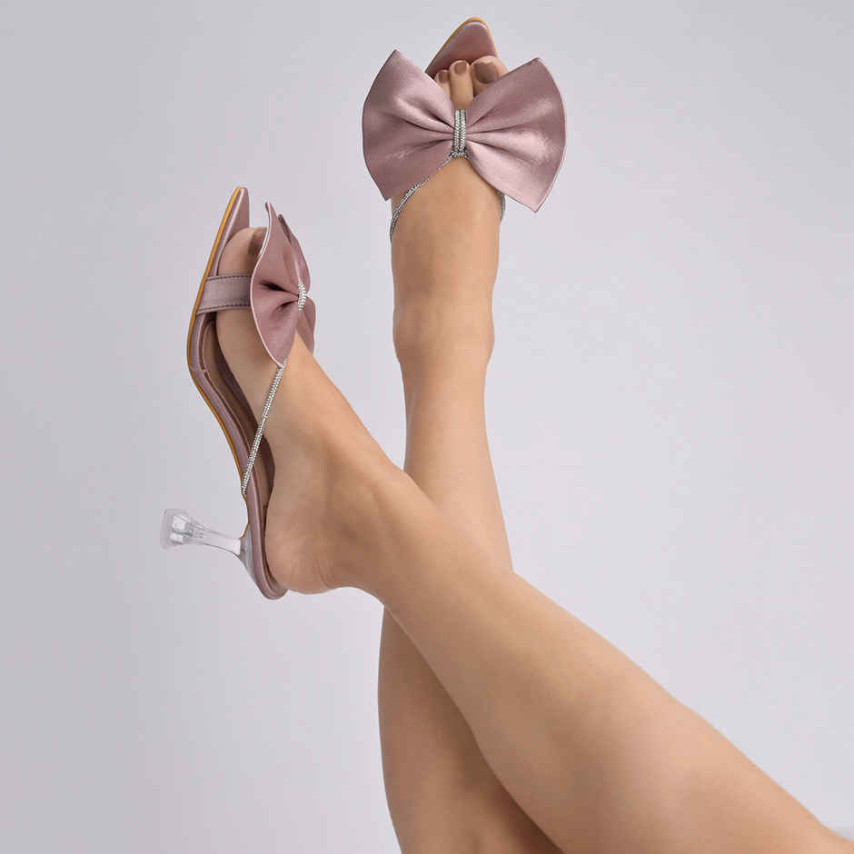 Shoetopia Stylish Western Embellished Mauve Pumps For Women | UK 4