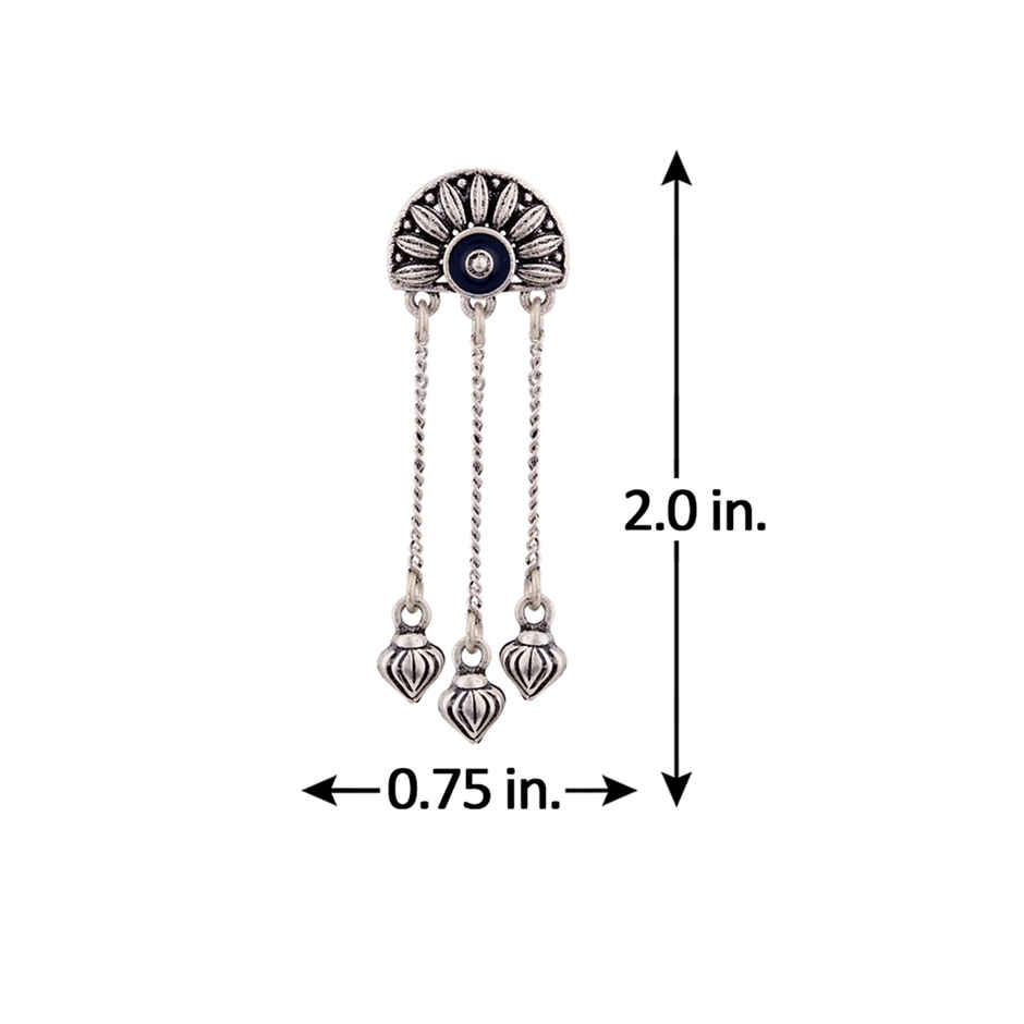 Voylla Mandala Half Moon Tassels Earrings