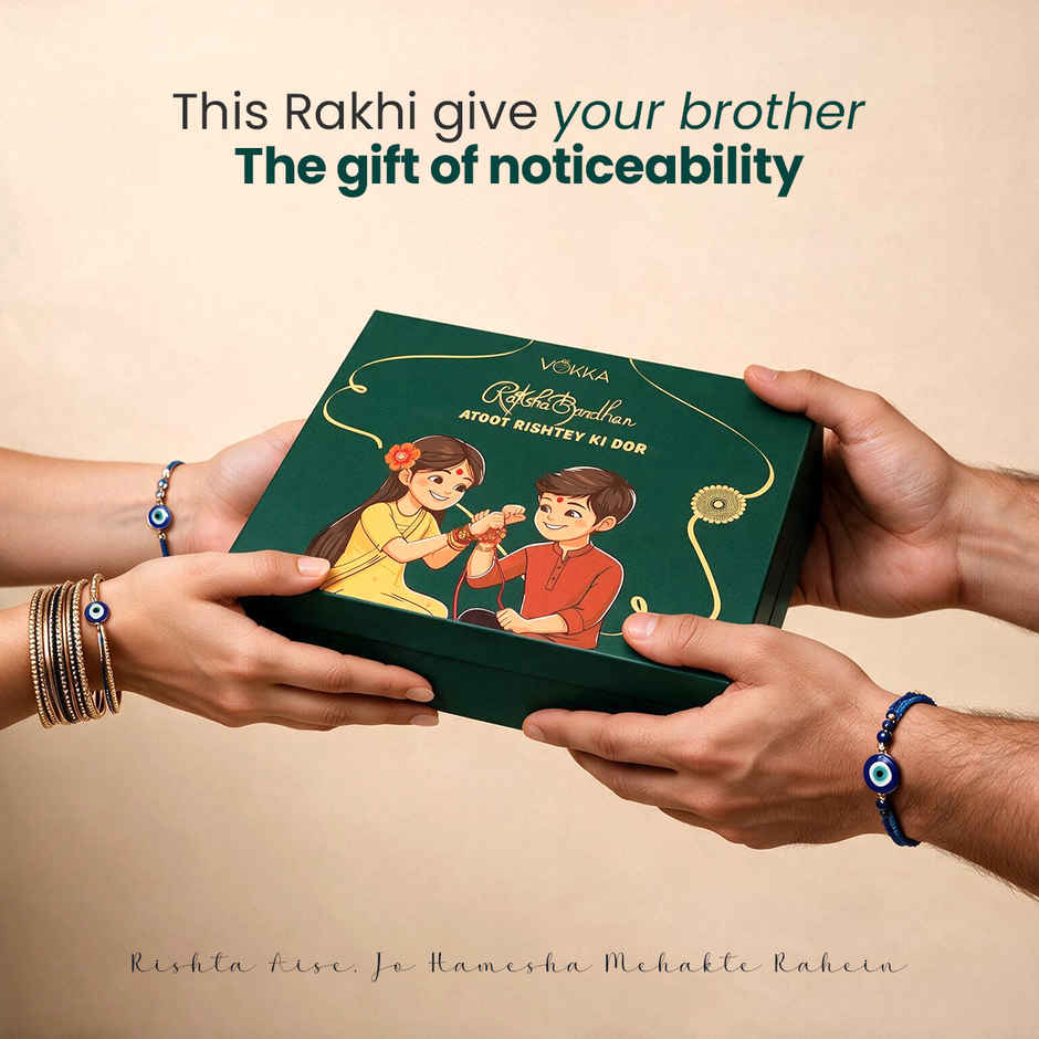 Vokka Raksha Bandhan Gift Set | Thai Aqua Perfume & Premium Rakhi for Brother