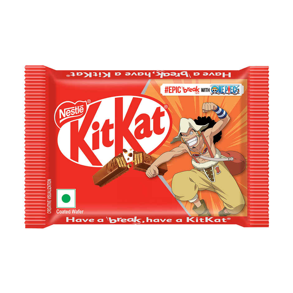 Nestle Kitkat Crispy & Creamy 4 Finger Chocolate Coated Wafer(38.5gms) & Ice Cream Cone Rakhi For Kids(1pc) Combo