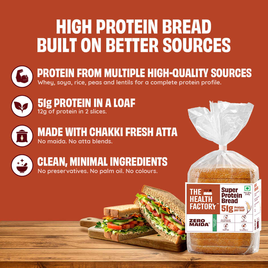 The Health Factory Zero Maida Super Protein Bread
