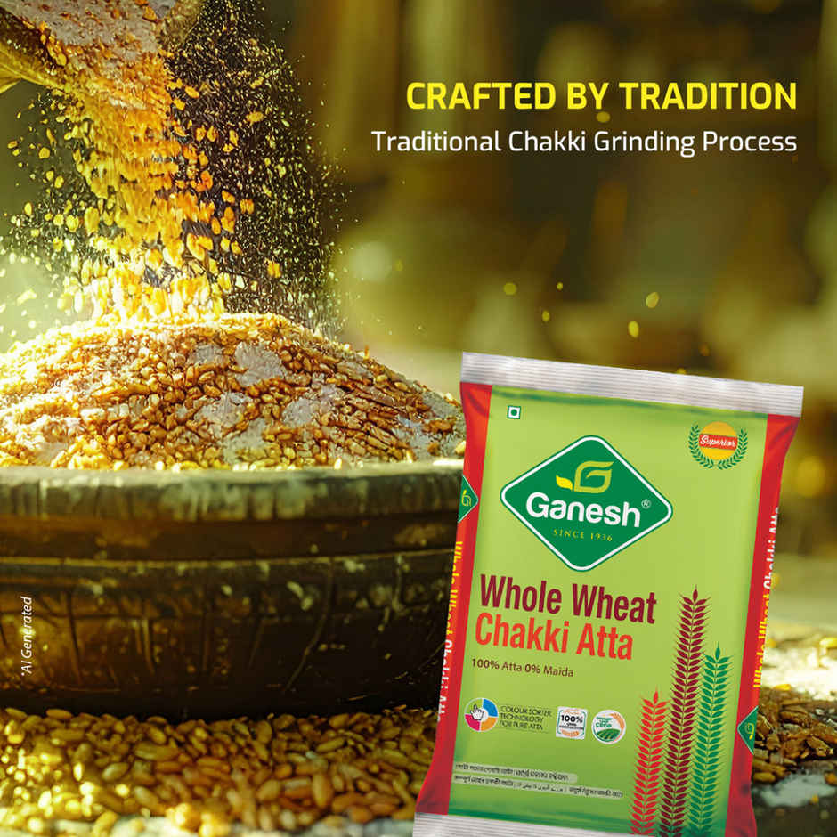 Ganesh Whole Wheat Chakki Pure Atta Combo | No Maida