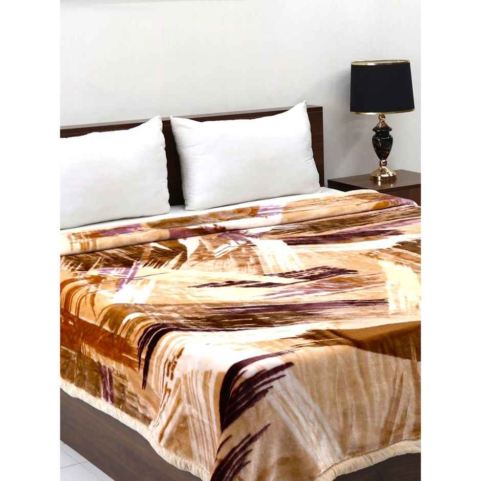 Signature 530 Gsm Polyester Brown Mind Winter Super Soft Double Bed Mink Blanket