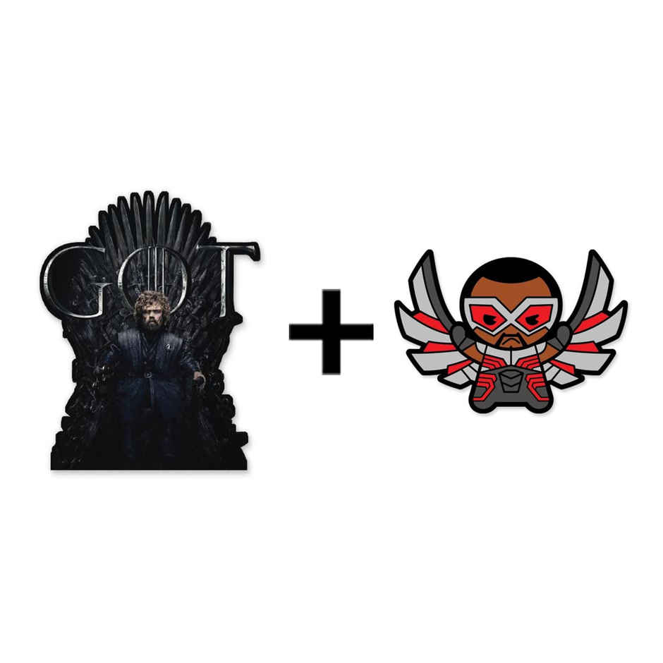House Of Festivals Tyrion Lannister - Game Of Thrones Official Sticker (1pc) & House Of Festivals Falcon Chibi - Marvel Official Sticker (1pc) Combo
