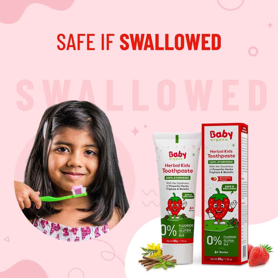 BabyOrgano Ayurvedic Herbal Kids Toothpaste - Strawberry Flavor