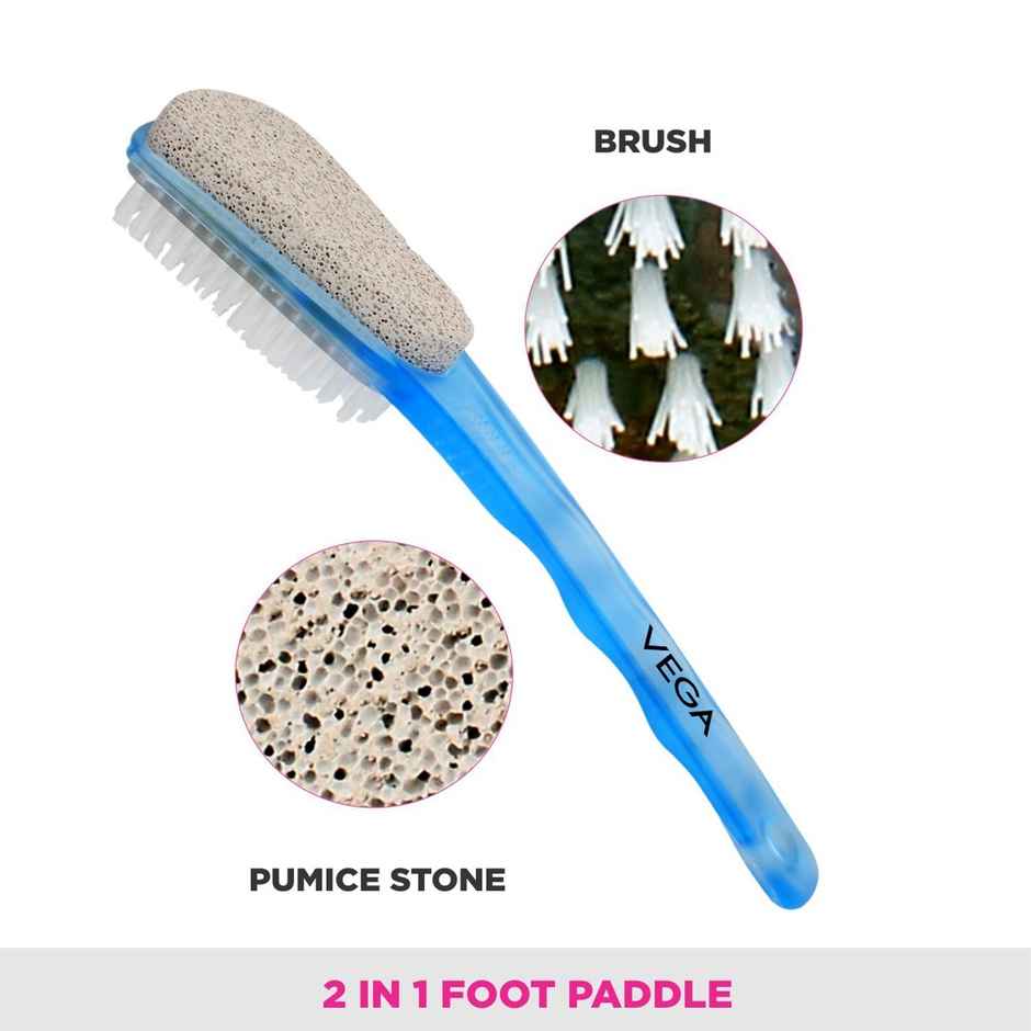VEGA Foot Paddle With Pumic Stone & Brush For Women (Pd-04) - Assorted