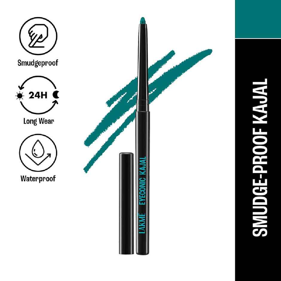 Lakme 9 to 5 Eyeconic Kajal | Smudgeproof | Waterproof | lasts upto 24 Hrs | Turquoise