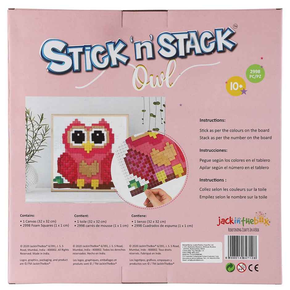Jackinthebox Stick 'N' Stack Owl Art & Craft Kit
