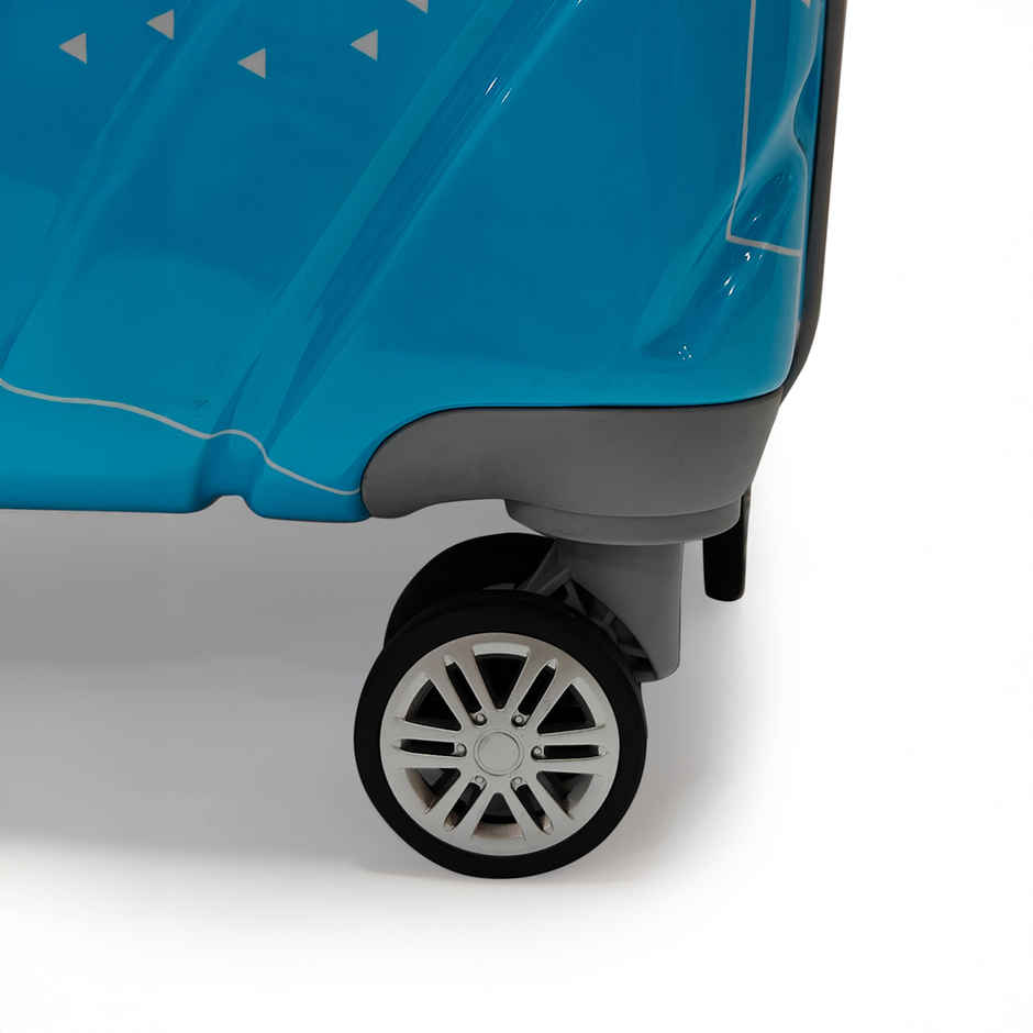 Teakwood Unisex Leather 32.2 L Retractable Trolley Bag | Blue - S