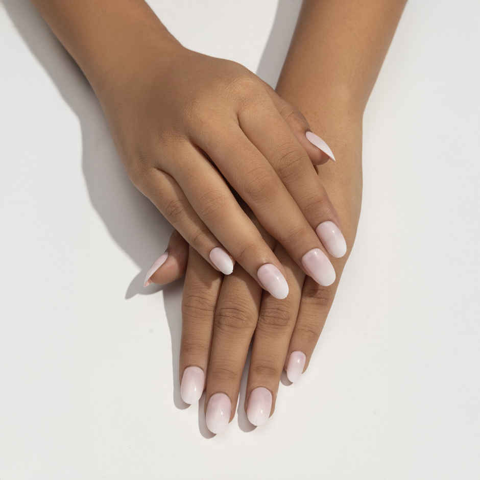 Pep Nails | Minimal | Hand Nails | Medium Round Nude | Glossy Ombre Press On Nails | 24 Tips