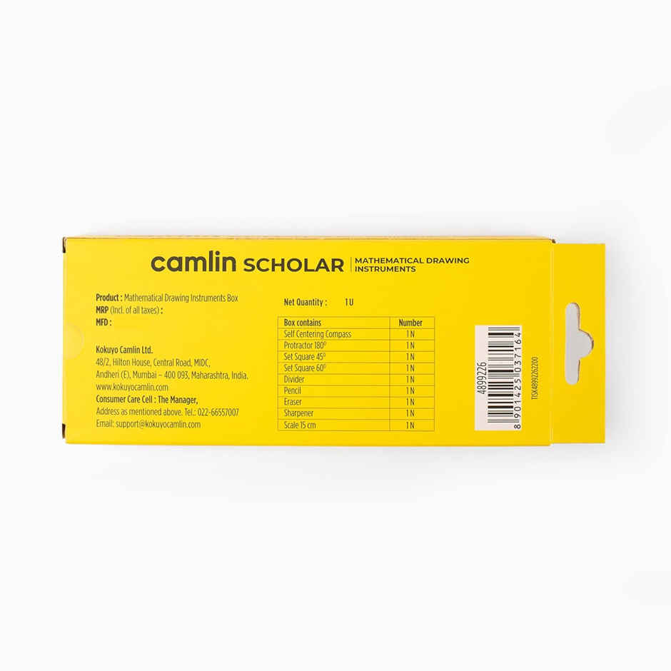  Camlin Geometry Box | Complete Geometry Tools - Orange