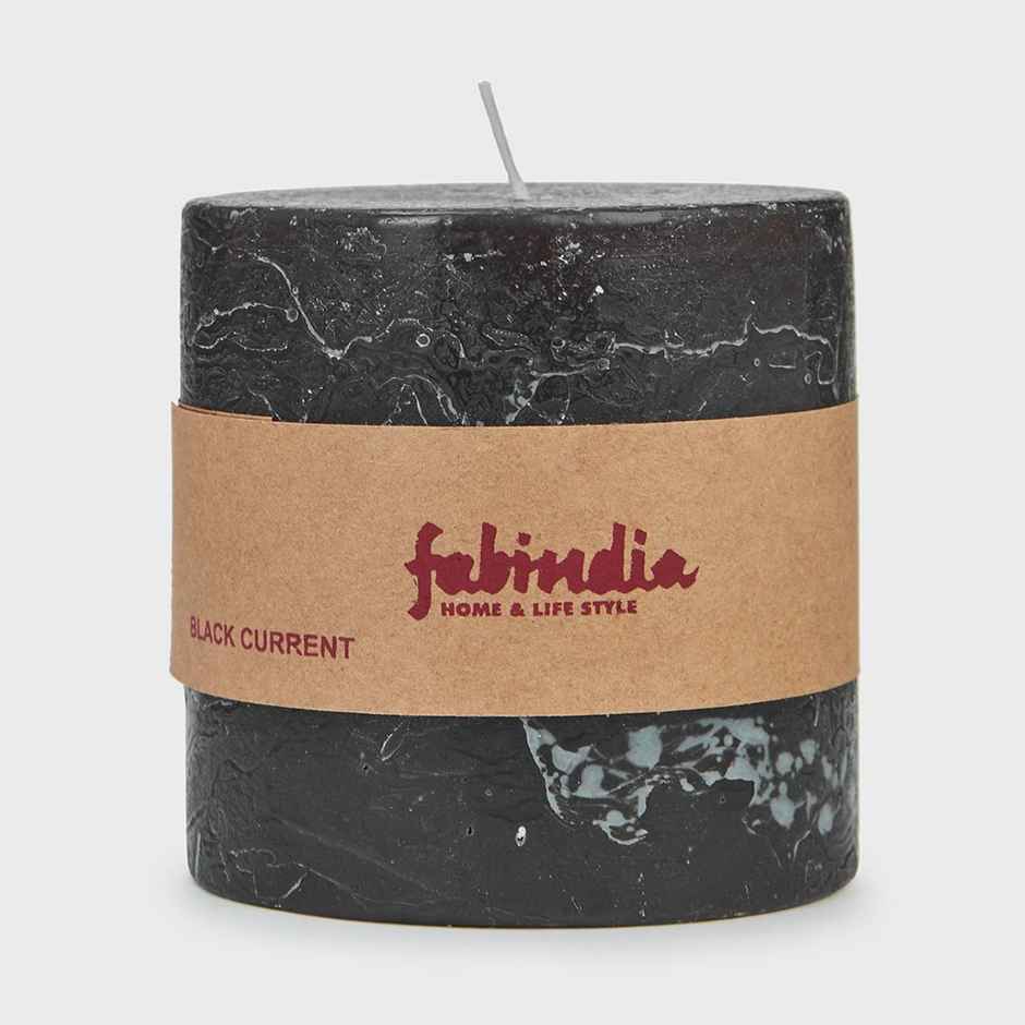 Fabindia Black Currant Pillar Candle | 7 x 8 cm