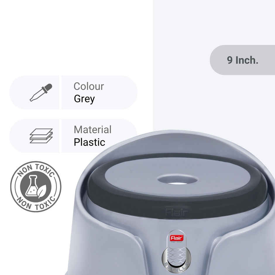 Flair Estella Home Stool 9 - Gray - Plastic Stool For Bathroom