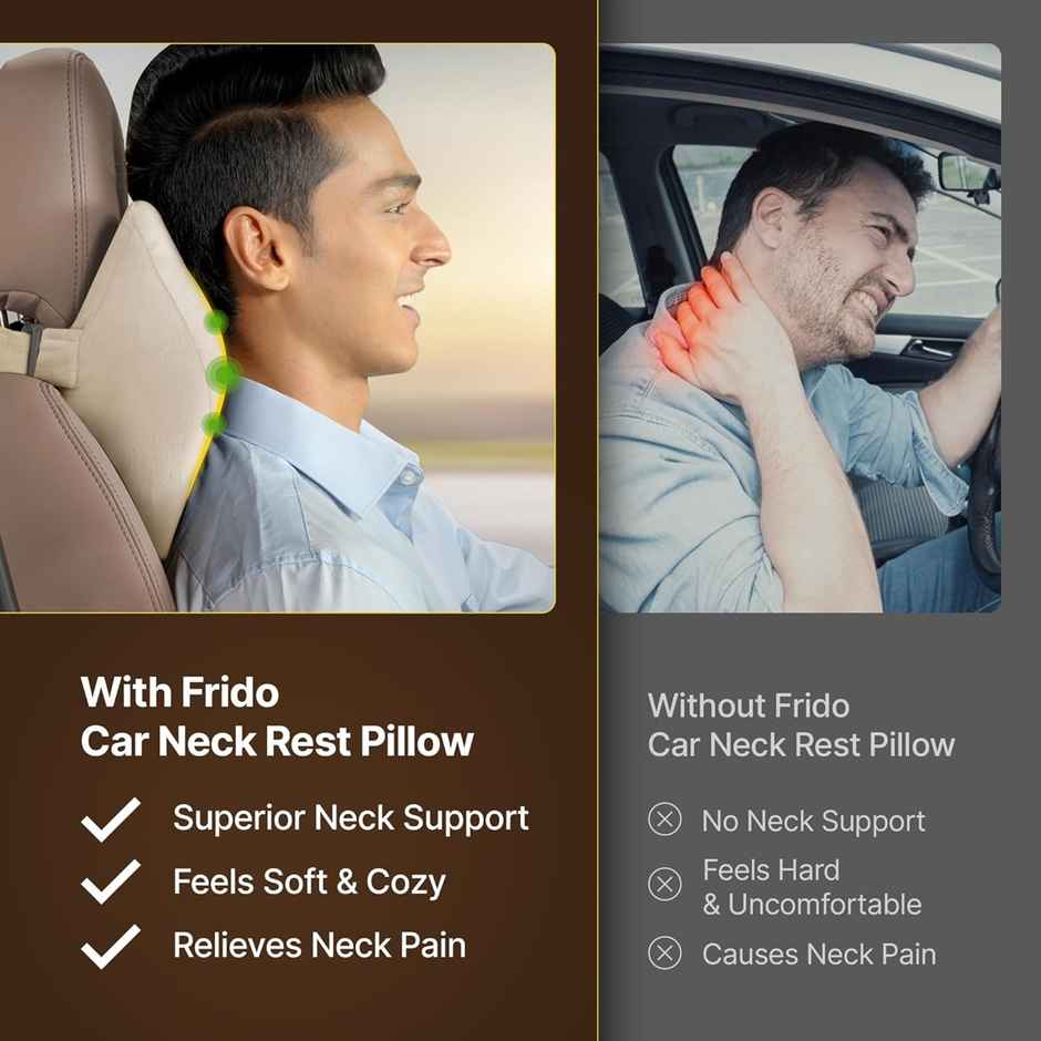 Frido Ultimate Car Neck Rest Pillow - Beige
