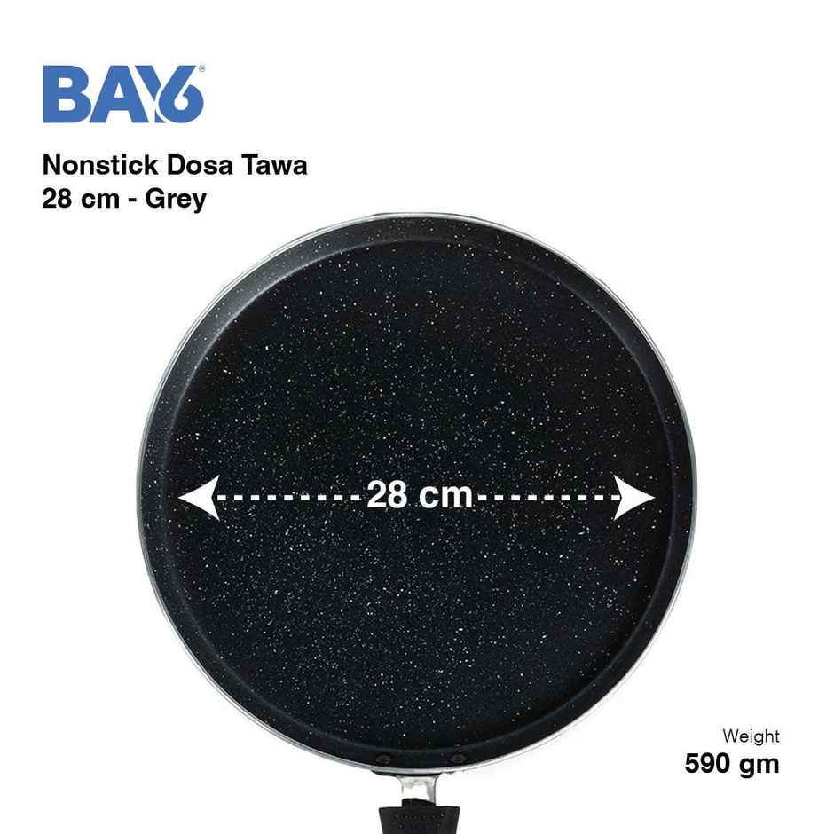 BAY6 Nonstick Dosa Tawa | 28 cm - Grey