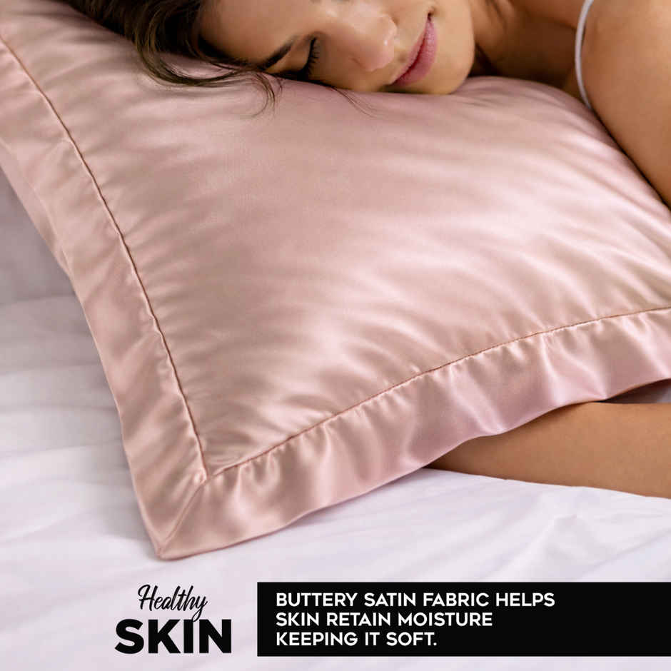 Bianca Premium Pillow Cover Set of 2 Pillow Covers | Faux Silk Solid | Champagne