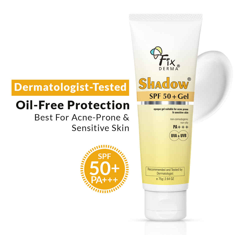 Fixderma Shadow Sunscreen SPF 50+ PA+++ Gel, Lightweight & No White Cast For Oily Skin