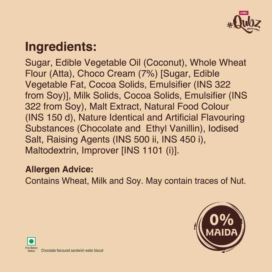 UNIBIC Wafer Belgium Chocolate Qubz Cubes Wafers | Maida-Free Combo